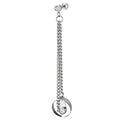 1pc Mens Womens Steel CZ Stud Ear Cuff Ear Clip Non-Piercing Dangling CZ Charm Double Chain Link Earring