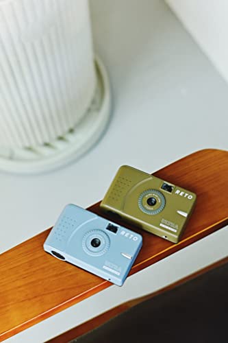 RETO Ultra Wide and Slim 35mm Reusable Daylight Film Camera - 22mm Wide Lens, Focus Free, Light Weight, Easy to Use (Teal) -123