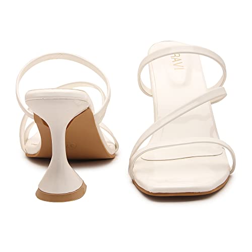 KIRAVI Fairy World White Heels Sandal For Women (numeric_8)