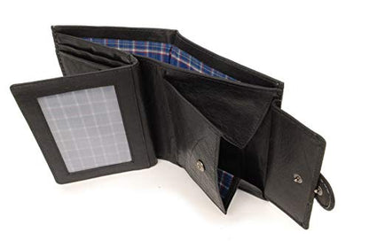 ASHWOOD - Tri Fold Coin Wallet & Gift Box - Buffalo Leather - 13 Pocket Extra Capacity - 4 Credit Card Section, Coin Pouch and ID Holder - 1412 test  6758620921945 6758620921945 bolt