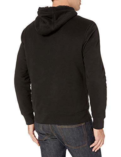 Amazon Essentials Men's Sherpa-Lined Pullover Hoodie Sweatshirt, Black, X-Large
