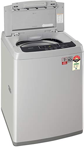 LG 7 kg 5 Star Inverter Fully-Automatic Top Loading Washing Machine (‎T70SKSF1Z, Middle Free Silver, TurboDrum)