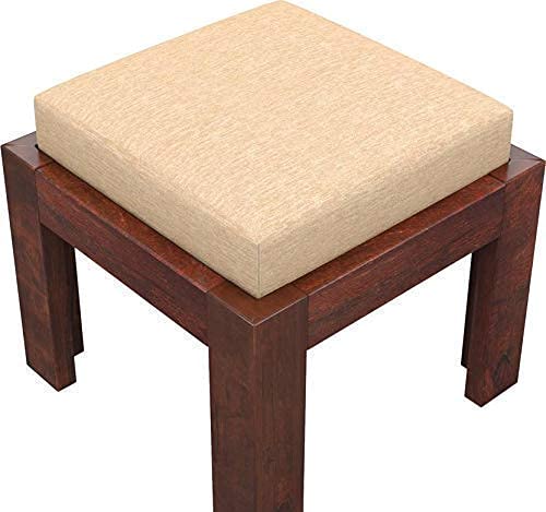 Danewood Solid Sheesham Wood Coffee Table With 4 Stool | Square Centre Table With Stool | Center Table With 4 Stools For Living Room | Patio Table With 4 Puffy For Home | Hotel Lounge Table | Espresso Finish, No Assembly Required