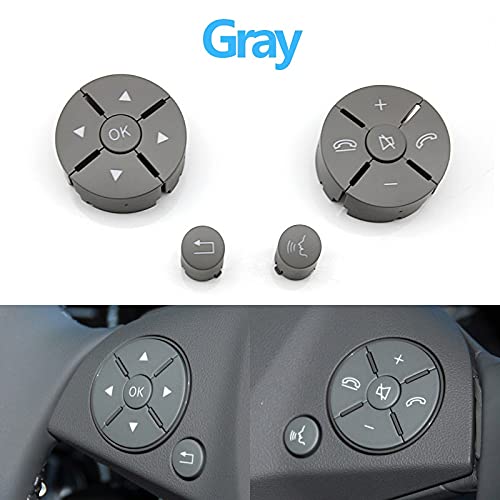 Car Craft C Class Steeering Wheel Button Compatible With Mercedes C Class Steering Wheel Button C Class W204 2007-2011 E Class W212 2009-2013 Gray