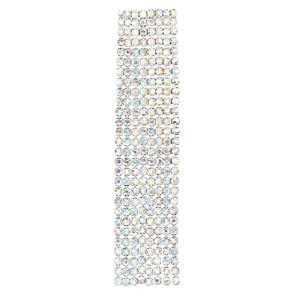 Wedding Bridal Rainbow Rhinestone Cluster Long Chain Tassel Dangle Statement Earrings, Sparkling