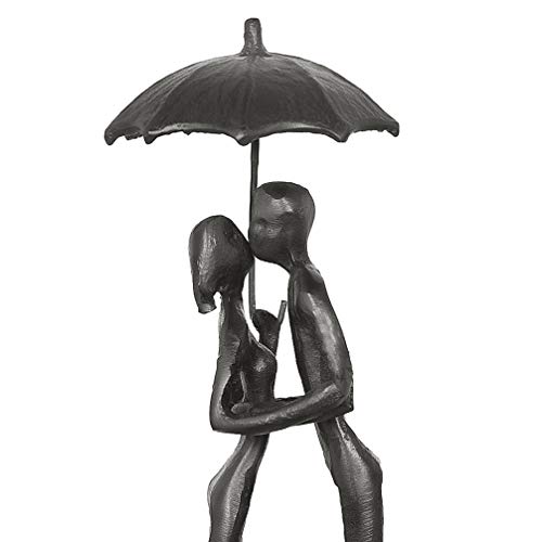 Dreamseden Affectionate Couple Art Iron Sculpture, Passionate Love Statue Romantic Metal Ornament Figurine Home & Office Decoration (Style 1)