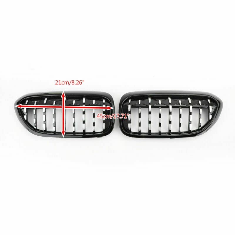 Car Craft Front Bumper Grill Compatible With Bmw 5 Series G30 2017-2020 Front Bumper Grill Diamond Chrome And Black Single