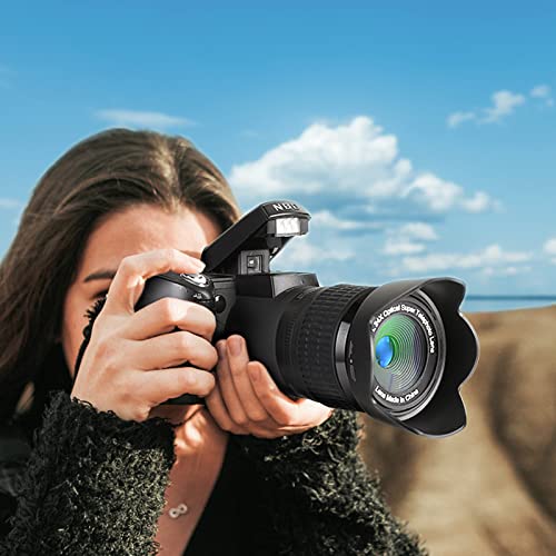 NBD Digital Camera 33MP DSLR Camera for Photography Beginners，Autofocus 1080P HD Vlogging Camera with 24X Telephoto Lens