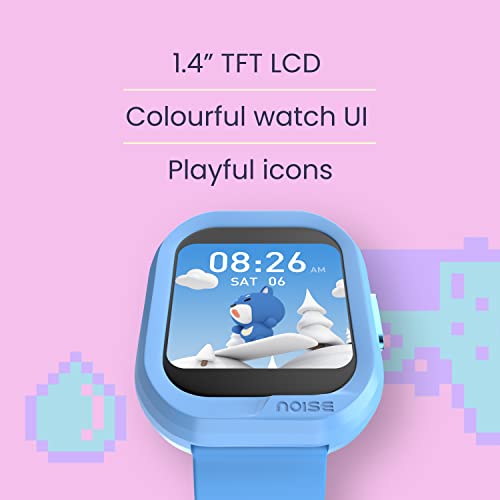 Noise Champ 2 Smart Watch for Kids with Habit Reminders (Handwash, Brushing, etc), 7 Days Battery, NoiseFit Sync App, IP68 Waterproof, Health Tracker, in-Built Games, Multiple Modes (Frozen Blue)