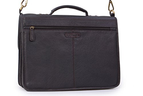 ASHWOOD - Large Briefcase Cross Body Bag - Laptop Bag with Padded Compartment - Business Office Work Bag - Genuine Leather - 8190 test  6758624723033 test  {product.id} 6758624723033 bolt