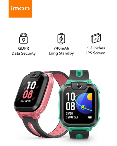 IMOO Watch Phone Z1 Kids Smart Watch, 4G Kids Smartwatch Phone with Long-Lasting Video & Phone Call, Kids GPS Watch with Real-time Locating & IPX8 Water-Resistance (Pink)