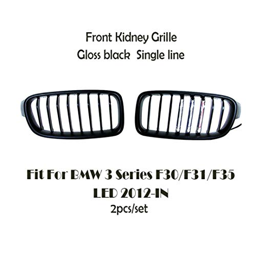 Car Craft 3 Series Grill Compatible With Bmw 3 Series Grill F30 M3 Style Kidney Grill Grille Bumper Grill 2012-2018 Black Led