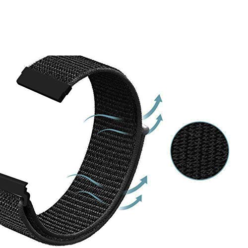 PUNVIT Premium Nylon Strap for Samsung Gear Sport, Amazfit BIP/Lite/GTR 42mm, RealMe Classic/Fashion Watch, Samsung Watch 41mm (20MM, Indigo Blue)