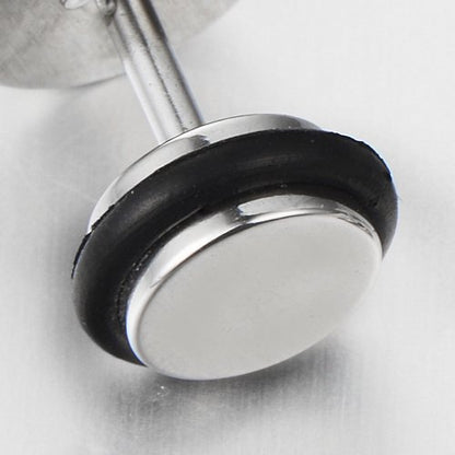 Pair Womens Polished Flat Heart Stud Earrings Stainless Steel, Screw Back