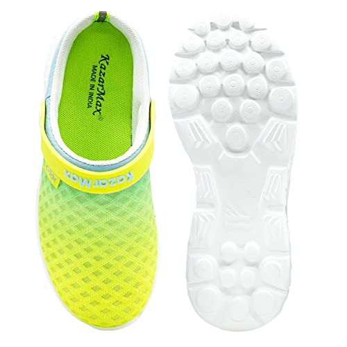 KazarMax Unisex-Child Lemon Turquiose Clogs - 2 UK