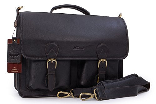 ASHWOOD - Large Briefcase Cross Body Bag - Laptop Bag with Padded Compartment - Business Office Work Bag - Genuine Leather - 8190 test  6758624723033 test  {product.id} 6758624723033 bolt