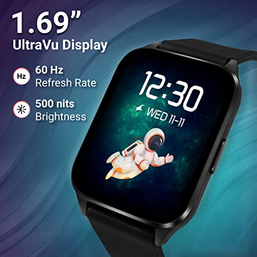 Fastrack New Reflex Beat+ Smartwatch|1.69” UltraVU Display|500 Nits Brightness|60 Sports Modes|100+ Watchfaces|24 * 7 HRM|SpO2|Sleep Tracker|Music & Camera Control|Upto 5 Days Battery|IP68