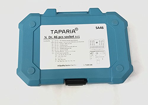 Taparia SA46 Steel Socket Set (Blue, 46-Pieces)