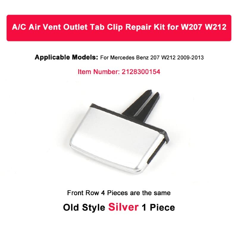 Car Craft E Class Ac Vent Slider Clip Compatible With Mercedes E Class Ac Vent Sldier Clip E Class W212 2009-2012 Silver