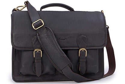 ASHWOOD - Large Briefcase Cross Body Bag - Laptop Bag with Padded Compartment - Business Office Work Bag - Genuine Leather - 8190 test  6758624723033 test  {product.id} 6758624723033 bolt