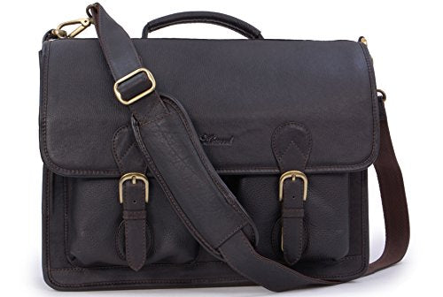 ASHWOOD - Large Briefcase Cross Body Bag - Laptop Bag with Padded Compartment - Business Office Work Bag - Genuine Leather - 8190 test  6758624723033 test  {product.id} 6758624723033 bolt