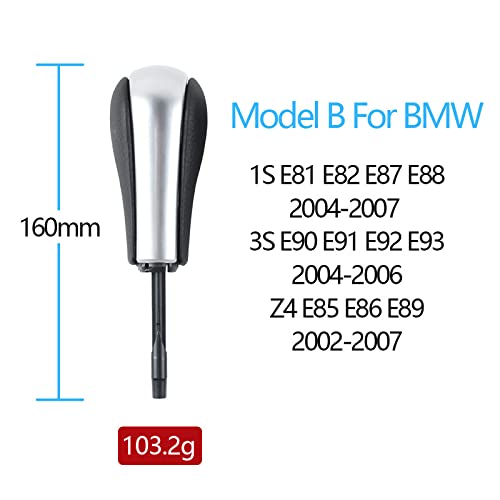 Car Craft 3 Series Gear Shift Knob Compatible With Bmw 3 Series Gear Shift Knob 3 Series E90 2004-2006 1s E81 E82 E87 E88 E90 E91 E92 E93 Z4 E85 E86 E89 Silver