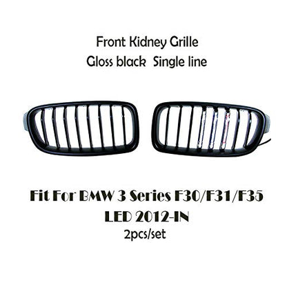Car Craft 3 Series Grill Compatible With Bmw 3 Series Grill F30 M3 Style Kidney Grill Grille Bumper Grill 2012-2018 Black Led -graphql