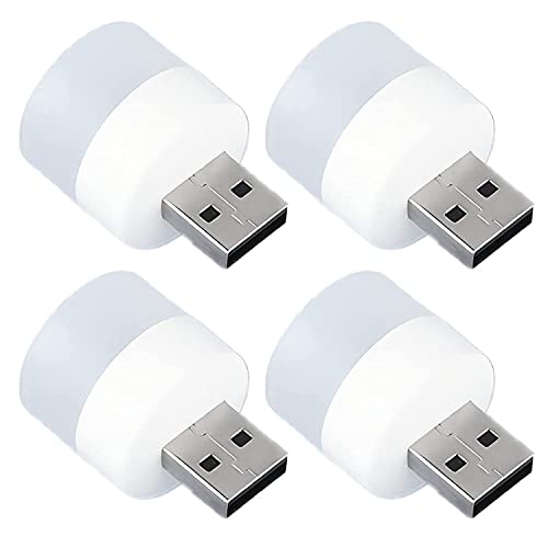 Stewit Plug in LED Night Light Mini USB LED Light Flexible USB LED Ambient Light Mini USB LED Light, LED Portable car Bulb, Indoor, Outdoor, Reading, Sleep (4 pcs)