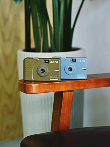 RETO Ultra Wide and Slim 35mm Reusable Daylight Film Camera - 22mm Wide Lens, Focus Free, Light Weight, Easy to Use (Teal) -123