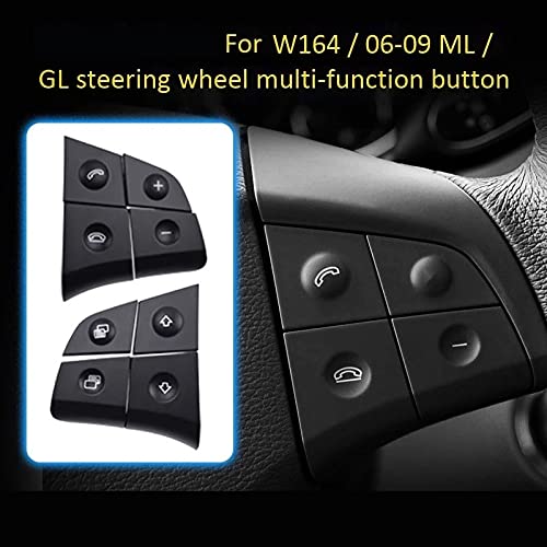 Car Craft Gl Steering Wheel Button Compatible With Mercedes Gl Steering Wheel Button Ml W164 2006-2009 Gl W164 2006-2009 Black