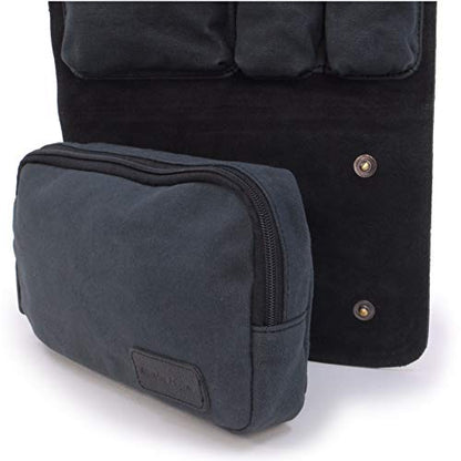 ASHWOOD - Men's Hanging Wash Bag/Shaving Bag/Travel/Gym/Toiletry Bag - Genuine Leather and Canvas - Hammersmith 7010 test  6758623641689 test  {product.id} 6758623641689 bolt