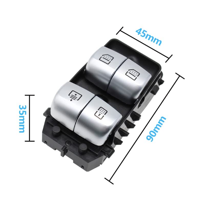 Car Craft E Class Window Switch Button Rear Compatible With Mercedes E Class Window Switch Button Rear S Class W222 2014 E Class W213 2018 Black