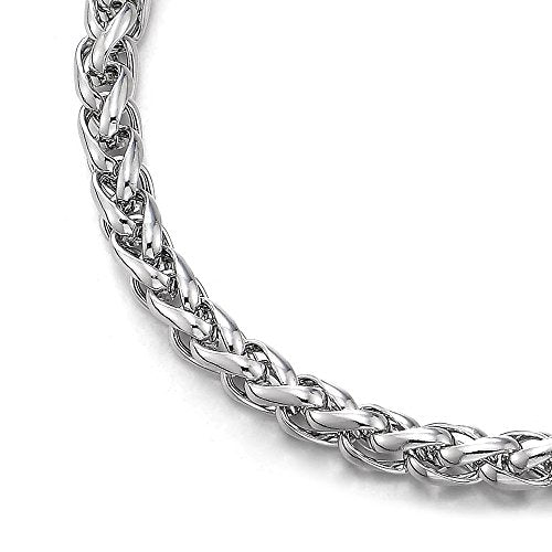 COOLSTEELANDBEYOND Classic Stainless Steel Franco Chain Anklet Bracelet for Women, Adjustable