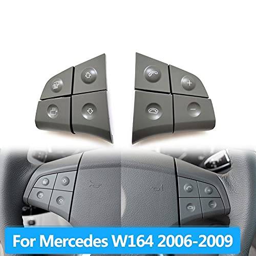 Car Craft Gl Steering Wheel Button Compatible With Mercedes Gl Steering Wheel Button Ml W164 2006-2009 Gl W164 2006-2009 Gray