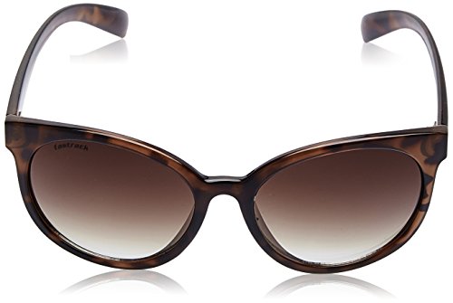 Fastrack Women's Bug Eye Sunglasses Brown Frame, Brown Lens (Large) - Pack of 1