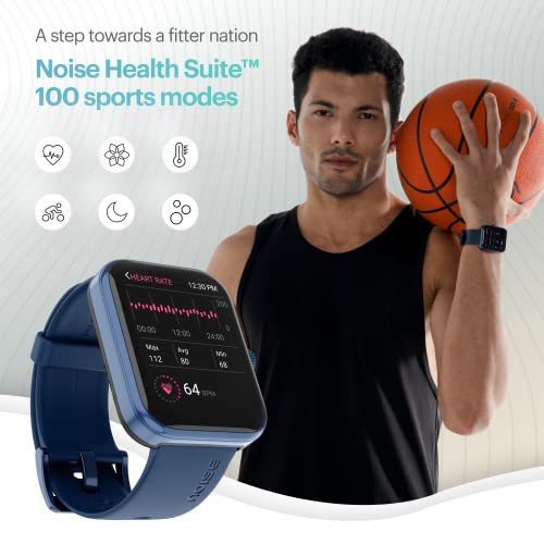 Noise Pulse 2 Max Advanced Bluetooth Calling Smart Watch with 1.85'' TFT and 550 Nits Brightness, Smart DND, 10 Days Battery, 100 Sports Mode, Smartwatch for Men and Women - (Midnight Blue)