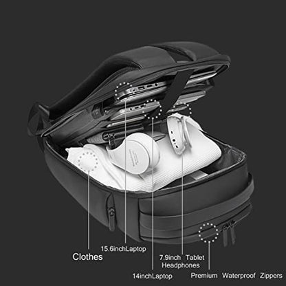 Red Lemon BANGE Nightmask Waterproof Polyester Unisex 15.6 inch Travel Laptop Backpack for Men and Women with USB Port (Grey) -123