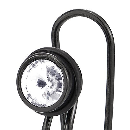 Black Steel Circle Cubic Zirconia Ear Cuff Ear Clip Non-Piercing Clip On Earrings Women, 1PC