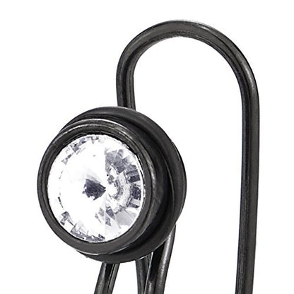 Black Steel Circle Cubic Zirconia Ear Cuff Ear Clip Non-Piercing Clip On Earrings Women, 1PC