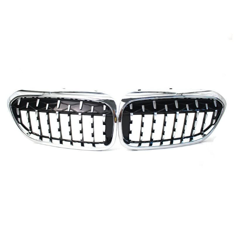 Car Craft Front Bumper Grill Compatible With Bmw 5 Series G30 2017-2020 Front Bumper Grill Diamond Chrome Single