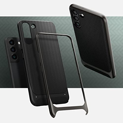 Spigen Galaxy S22 ケース [ SC-51C | SCG13 ] 二重構造 バンパー 傷防止 衝撃吸収 米軍MIL規格取得 ワイヤレス充電対応 ネオ・ハイブリッド ACS03993 (ガンメタル)