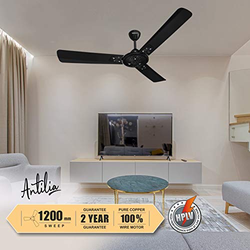 Havells Antilia 1200mm Ceiling Fan (Metallic Black Chrome)