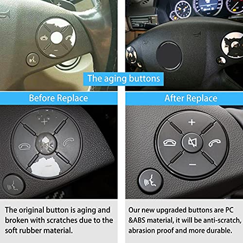 Car Craft C Class Steeering Wheel Button Compatible With Mercedes C Class Steering Wheel Button C Class W204 2007-2011 E Class W212 2009-2013 Black