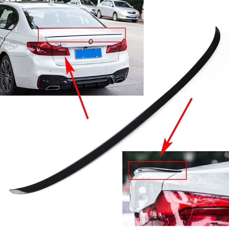 Car Craft 5 Series Spoiler Trunk Spoiler Compatible with BMW 5 Series Spoiler Trunk Spoiler 5 Series G30 2017-2022 P Glossy Black