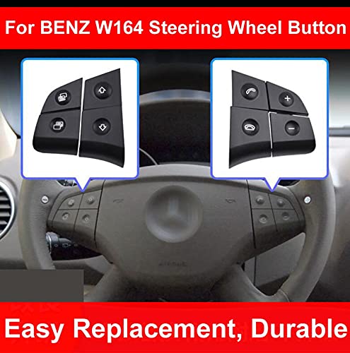 Car Craft Gl Steering Wheel Button Compatible With Mercedes Gl Steering Wheel Button Ml W164 2006-2009 Gl W164 2006-2009 Black