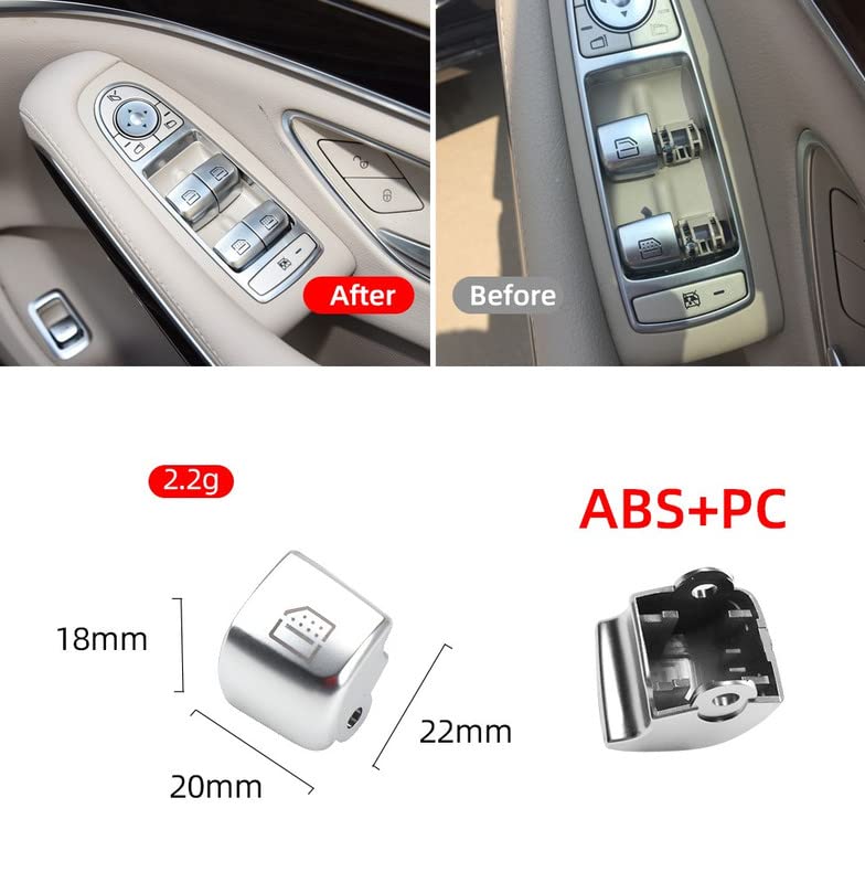 Car Craft S Class Window Switch Button Cover Curtain Button Cover Compatible With Mercededs S Class Window Switch Button Cover Curtain Button Cover S Class W222 2014-2021 - 1