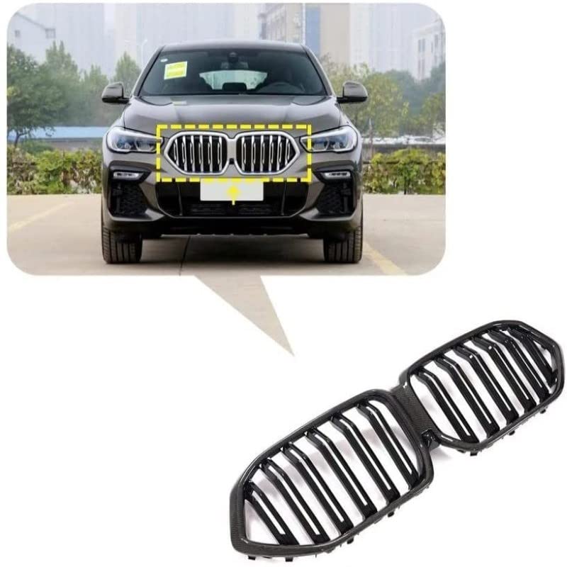 Car Craft Front Bumper Grill Compatible With Bmw X5 G05 2019-2022 Front Bumper Grill Carbon Fiber Look Carbon Fiber Look