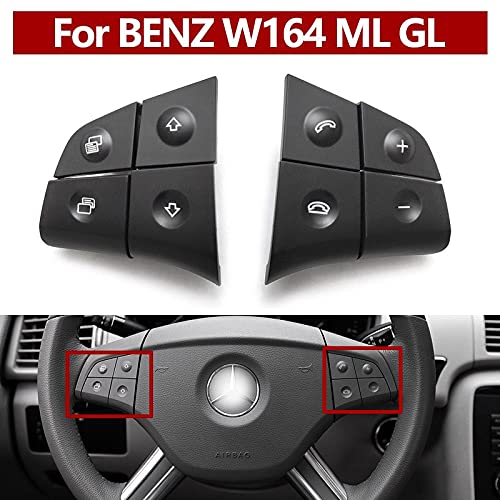 Car Craft Gl Steering Wheel Button Compatible With Mercedes Gl Steering Wheel Button Ml W164 2006-2009 Gl W164 2006-2009 Black