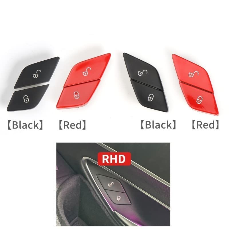 Car Craft C Class Door Lock Door Unlock Button Compatible With Mercedes C Class Door Lock Door Unlock Button C Class W205 2015-2021 Glc Class W253 2015-2021 Red Left