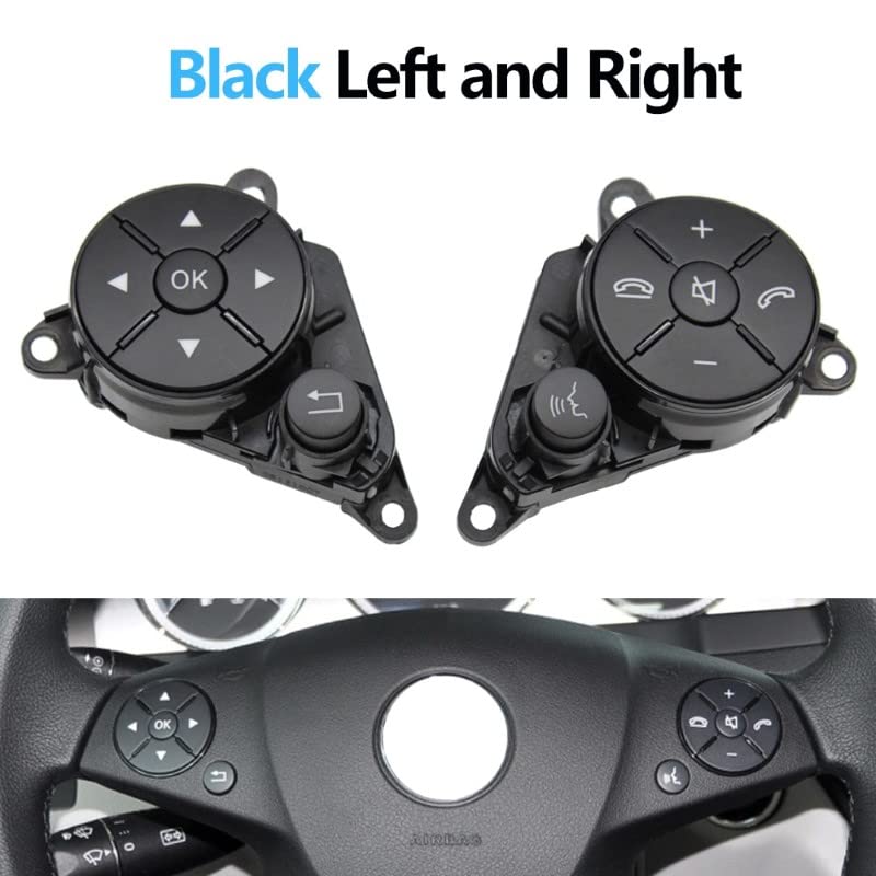 Car Craft C Class Steeering Wheel Button Compatible With Mercedes C Class Steering Wheel Button C Class W204 2007-2011 E Class W212 2009-2013 Assembley Left Black